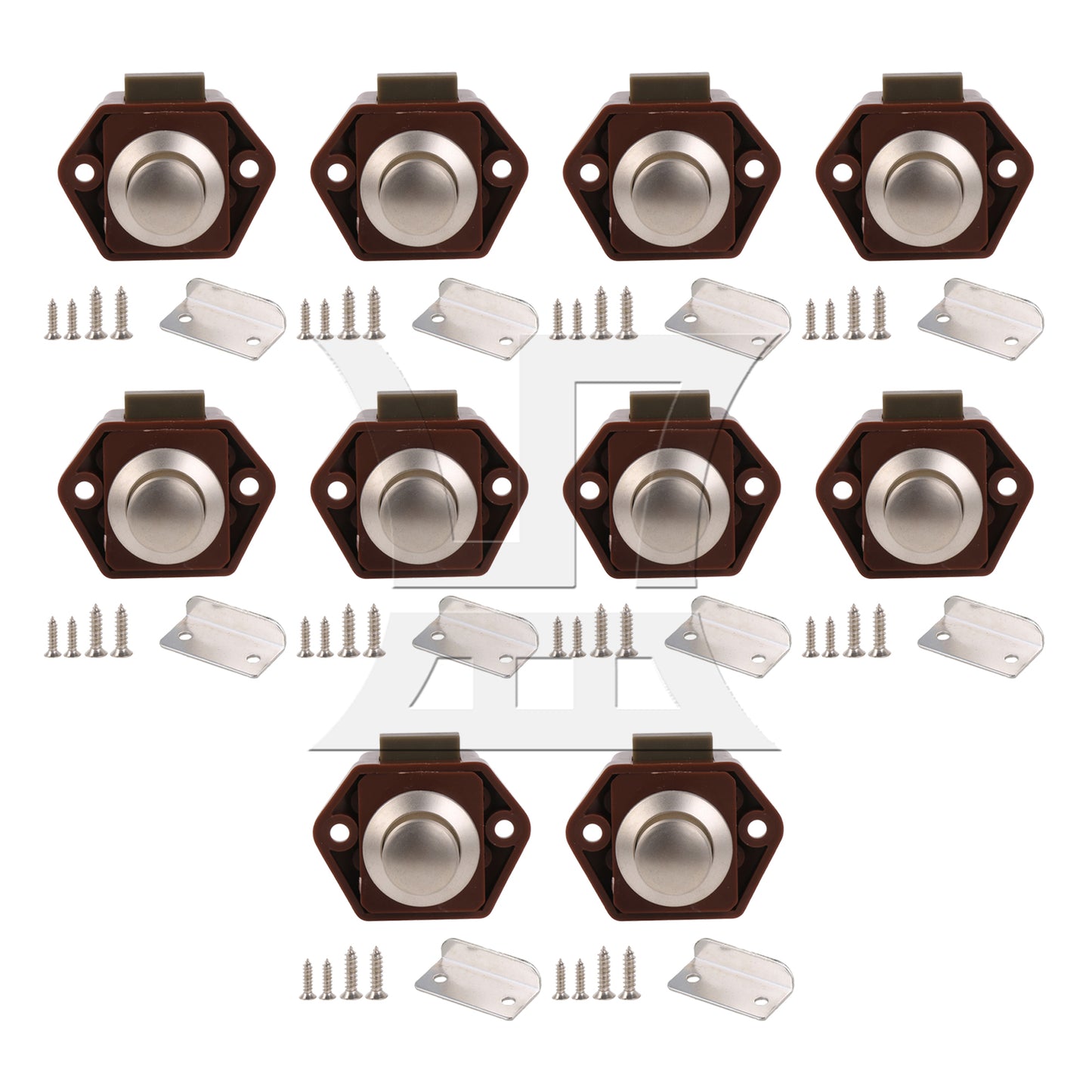 BQLZR  Brown RV Drawer Door Push Button Keyless Lock Latch Knob Opening Hole 20mm