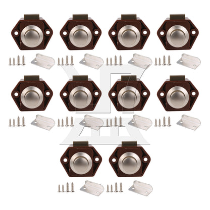 BQLZR  Brown RV Drawer Door Push Button Keyless Lock Latch Knob Opening Hole 20mm