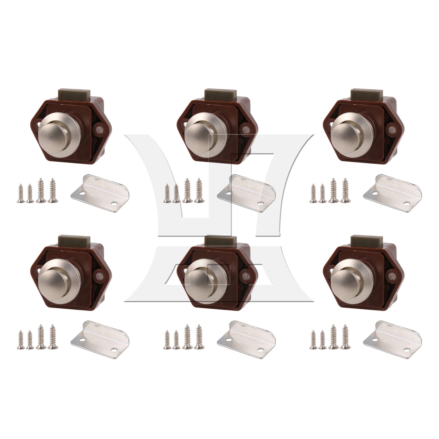 BQLZR  Brown RV Drawer Door Push Button Keyless Lock Latch Knob Opening Hole 20mm