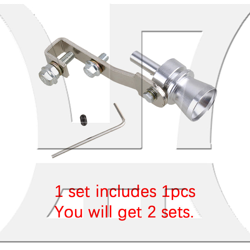 BQLZR 2pcs Car Turbo Whistle M Size Silver Whistle Car Roarer