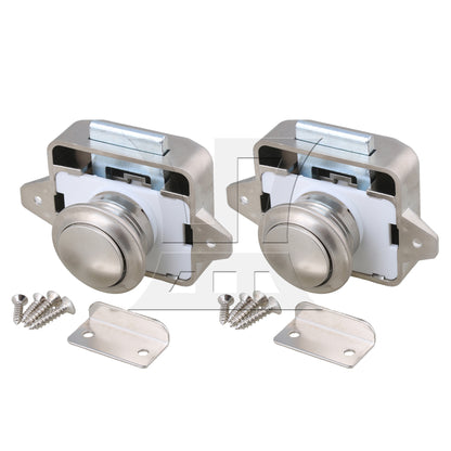 BQLZR Keyless Push Button Latchs for RV Camper Caravan Cabinet Pearl Nickel