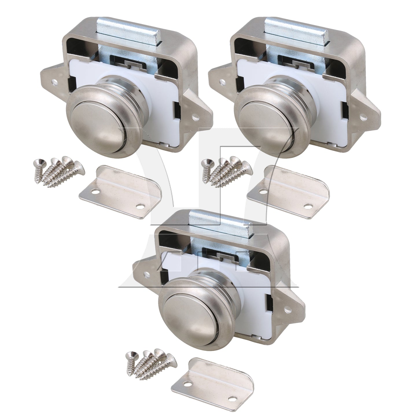 BQLZR Keyless Push Button Latchs for RV Camper Caravan Cabinet Pearl Nickel