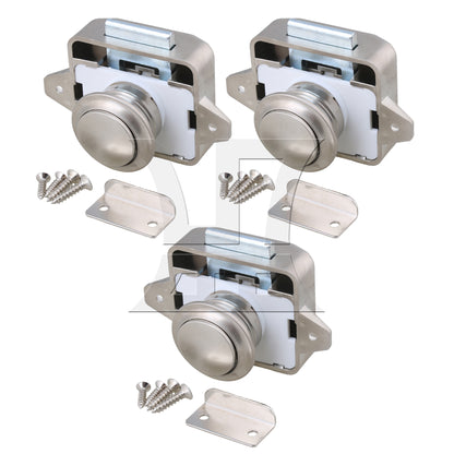 BQLZR Keyless Push Button Latchs for RV Camper Caravan Cabinet Pearl Nickel