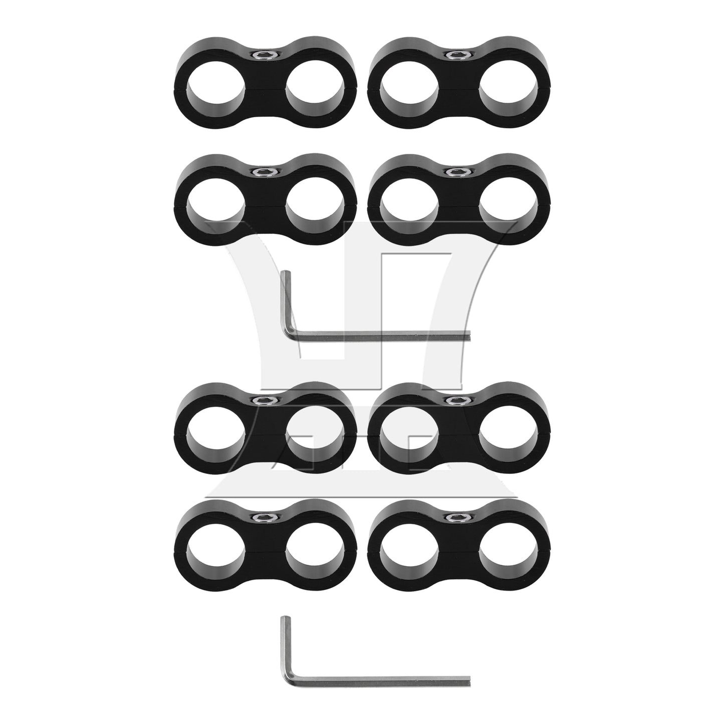 BQLZR  AN8 Hose Pipe Separator Clamps 0.63 Inch for Oil Gas and Water Line