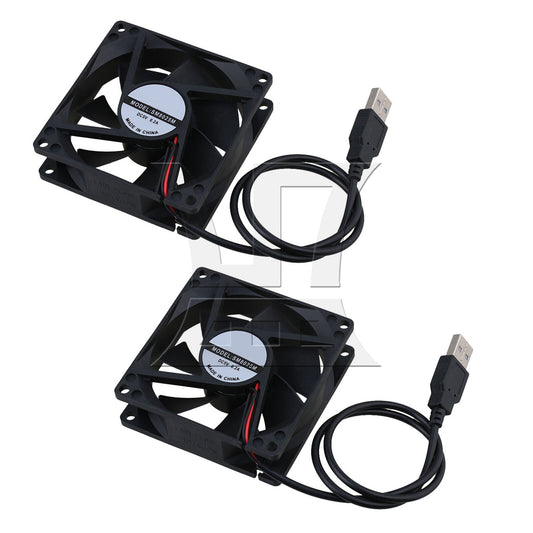 BQLZR Mini 8CM Portable 5V Cabinet Cooling Computer Case Fanss with USB Plug