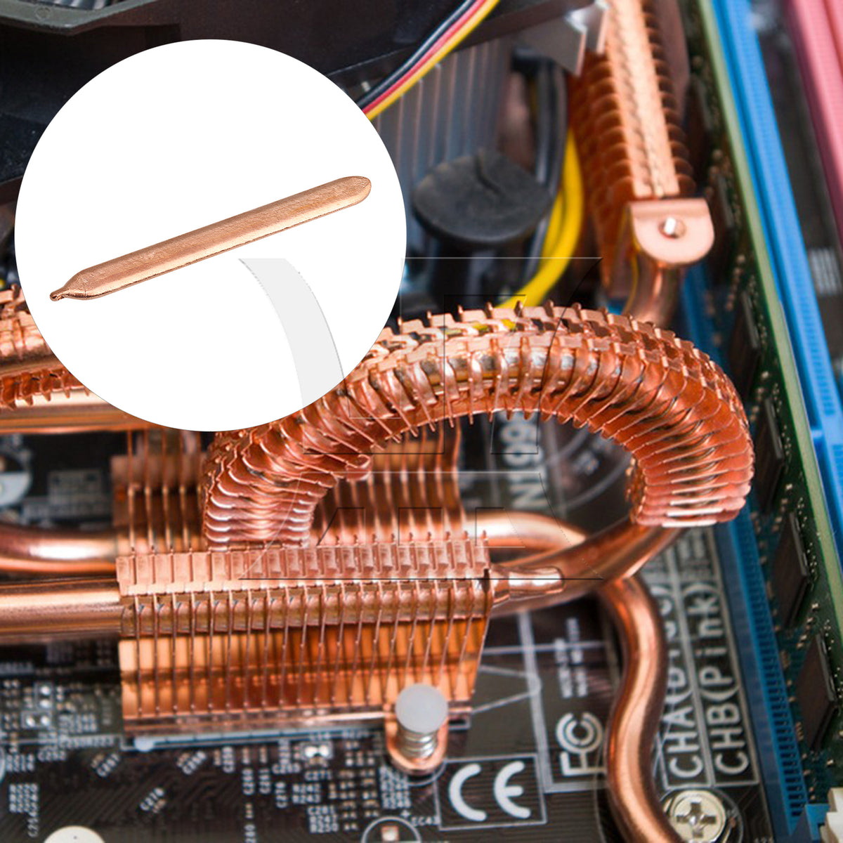 BQLZR Copper Computer Flat Heat Pipe 0.3x0.8x8cm Gold for Cpu Cooler