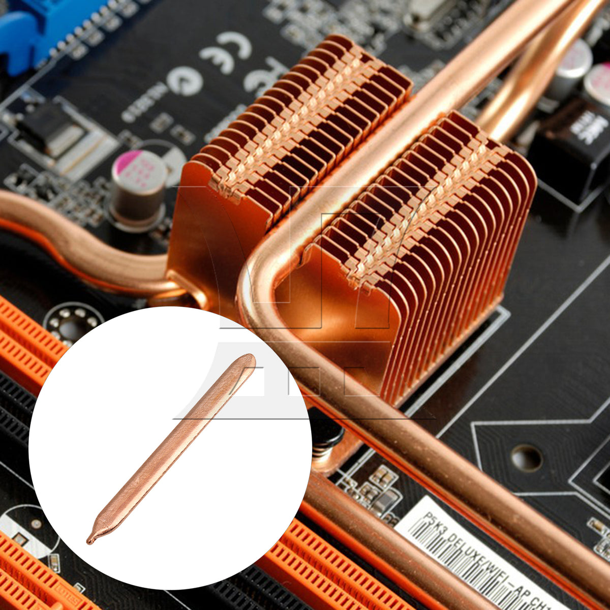 BQLZR Copper Computer Flat Heat Pipe 0.3x0.8x8cm Gold for Cpu Cooler