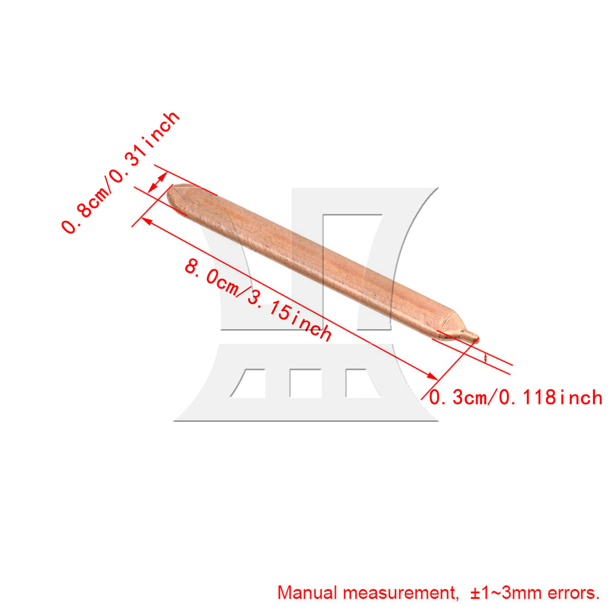 BQLZR Copper Computer Flat Heat Pipe 0.3x0.8x8cm Gold for Cpu Cooler