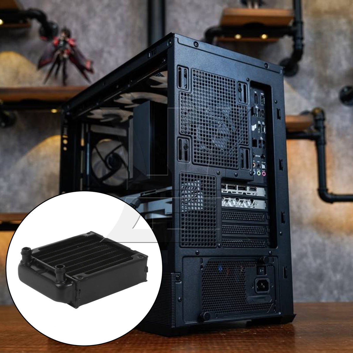 BQLZR 3 Pieces Metal Head Cooling Computer CPU Heat Exchanger Radiator 80 Row Black