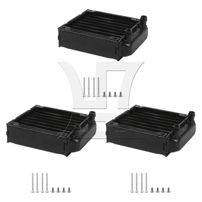 BQLZR 3 Pieces Metal Head Cooling Computer CPU Heat Exchanger Radiator 80 Row Black
