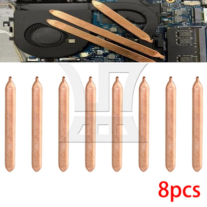 BQLZR Copper Computer Flat Heat Pipe 0.3x0.8x8cm Gold for Cpu Cooler