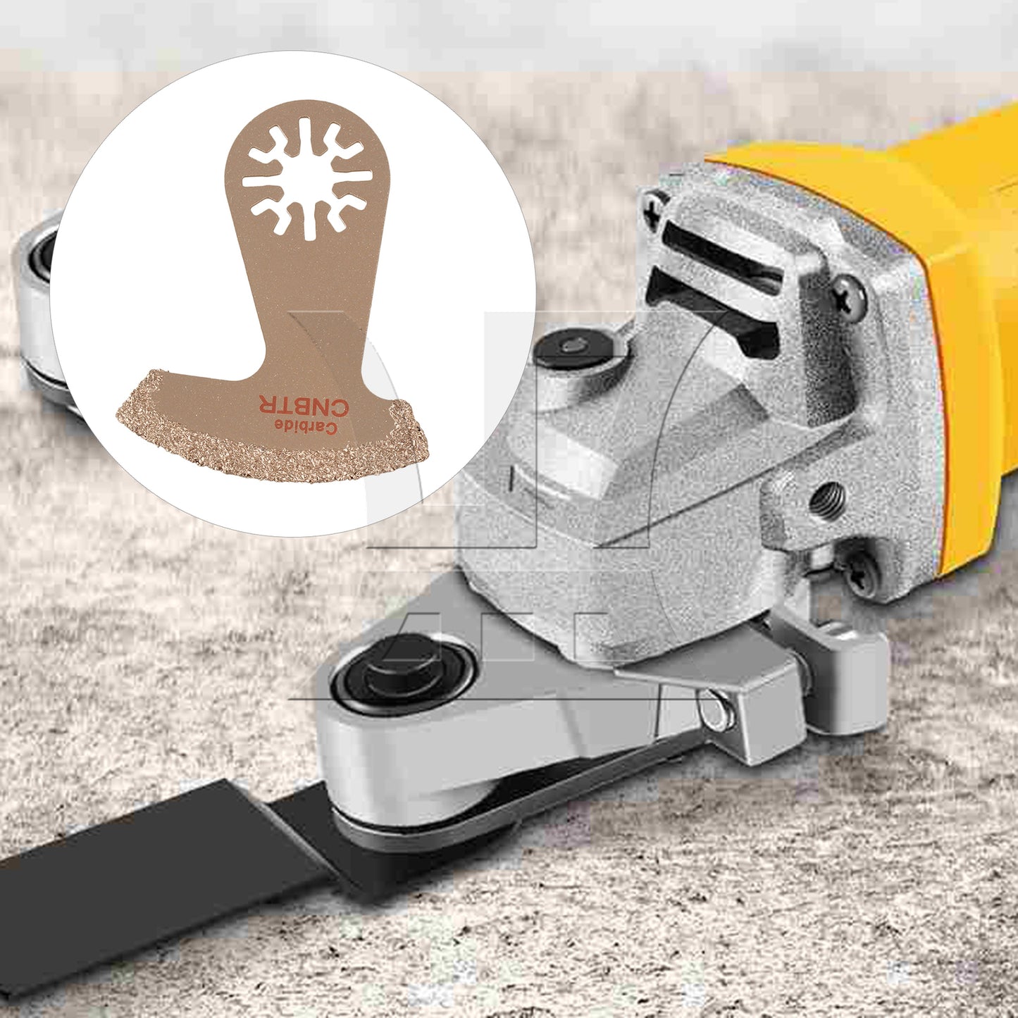 BQLZR Segment Swing Grit Grout Oscillating Tool Part Yellow Carbide 77x60mm