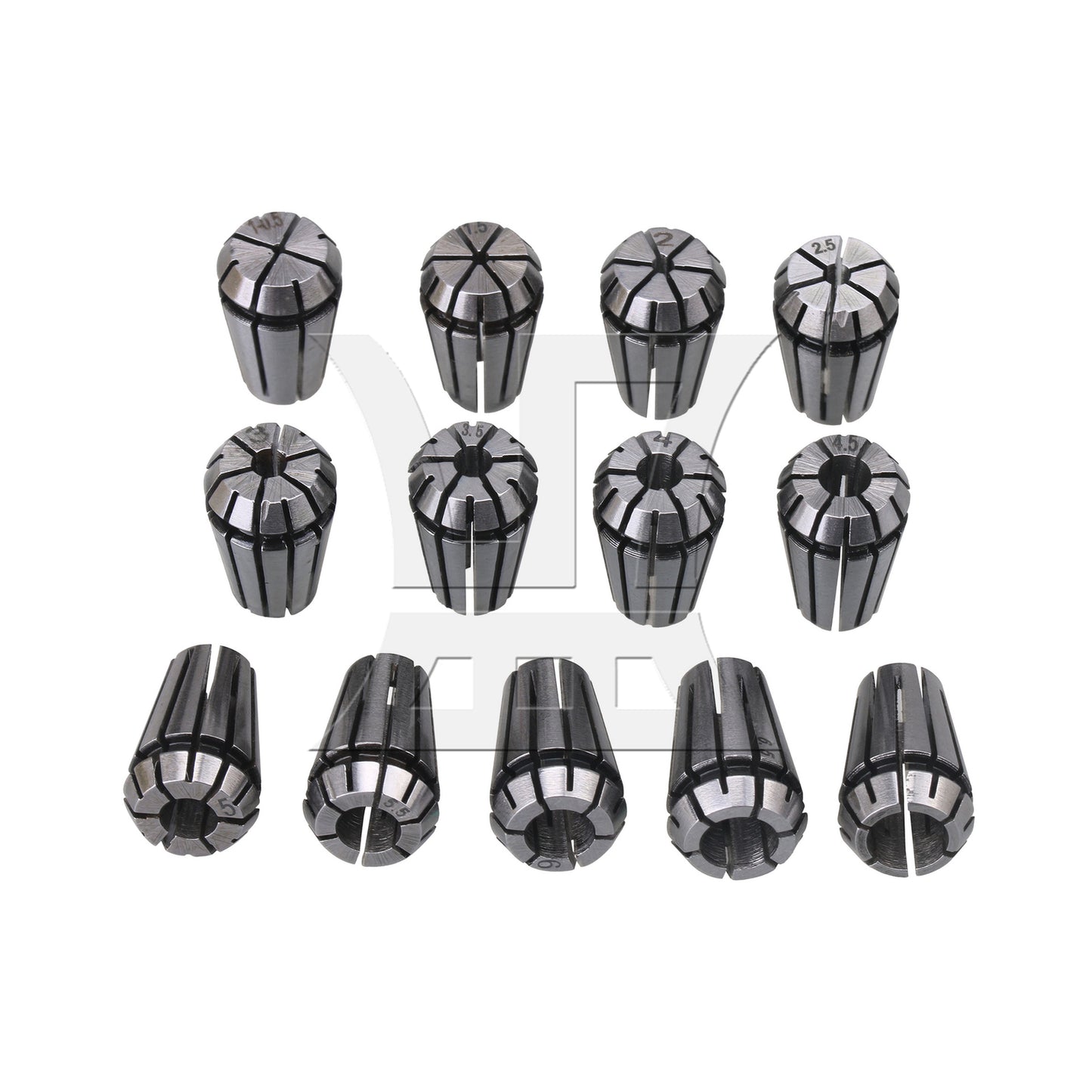BQLZR 14pcs Steel CNC ER11 Workholding Spring Collect + Shank Chuck with Wrench