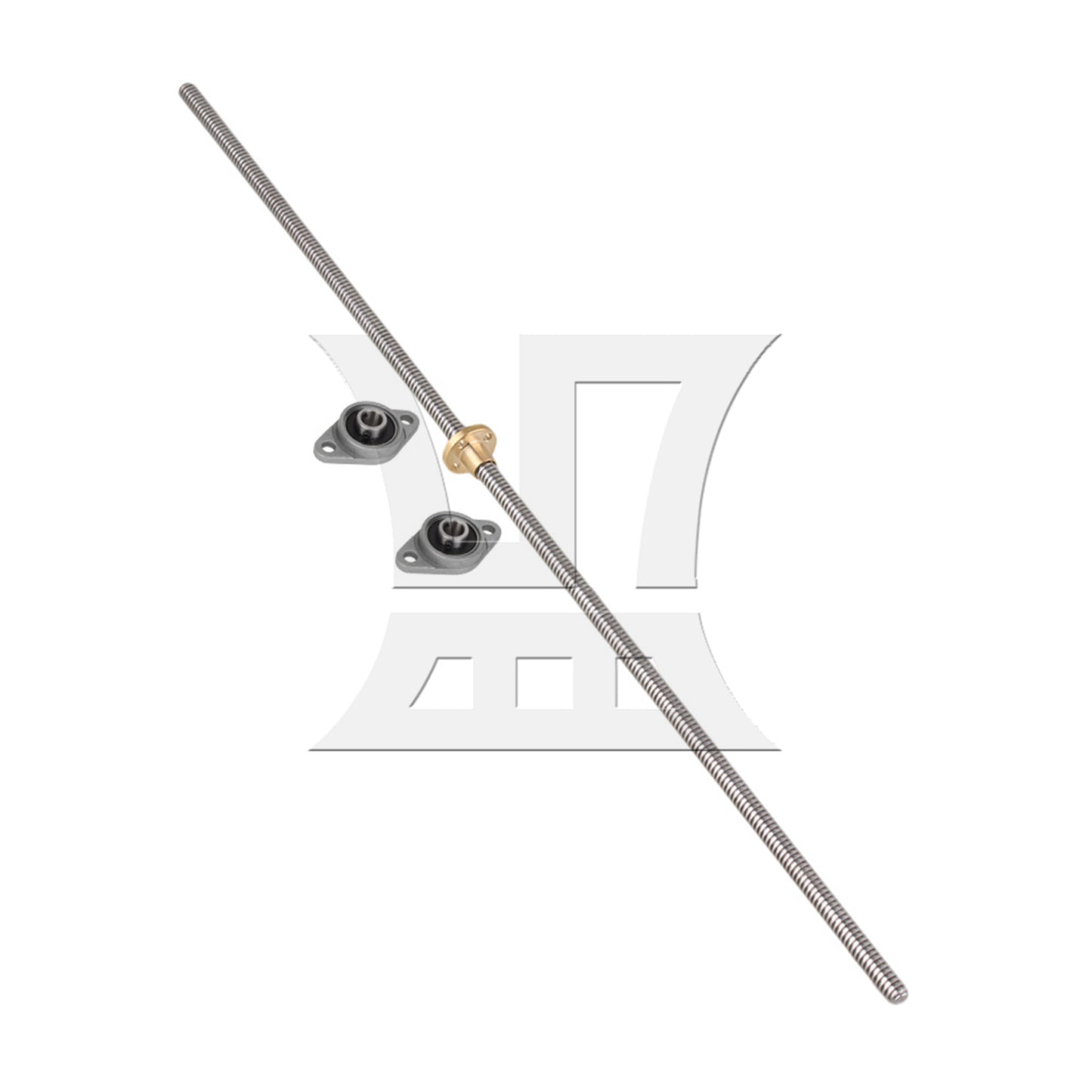 BQLZR Horizontal 2mm Lead 500mm Length Lead Screw Rod Bearing Pillow Block Set