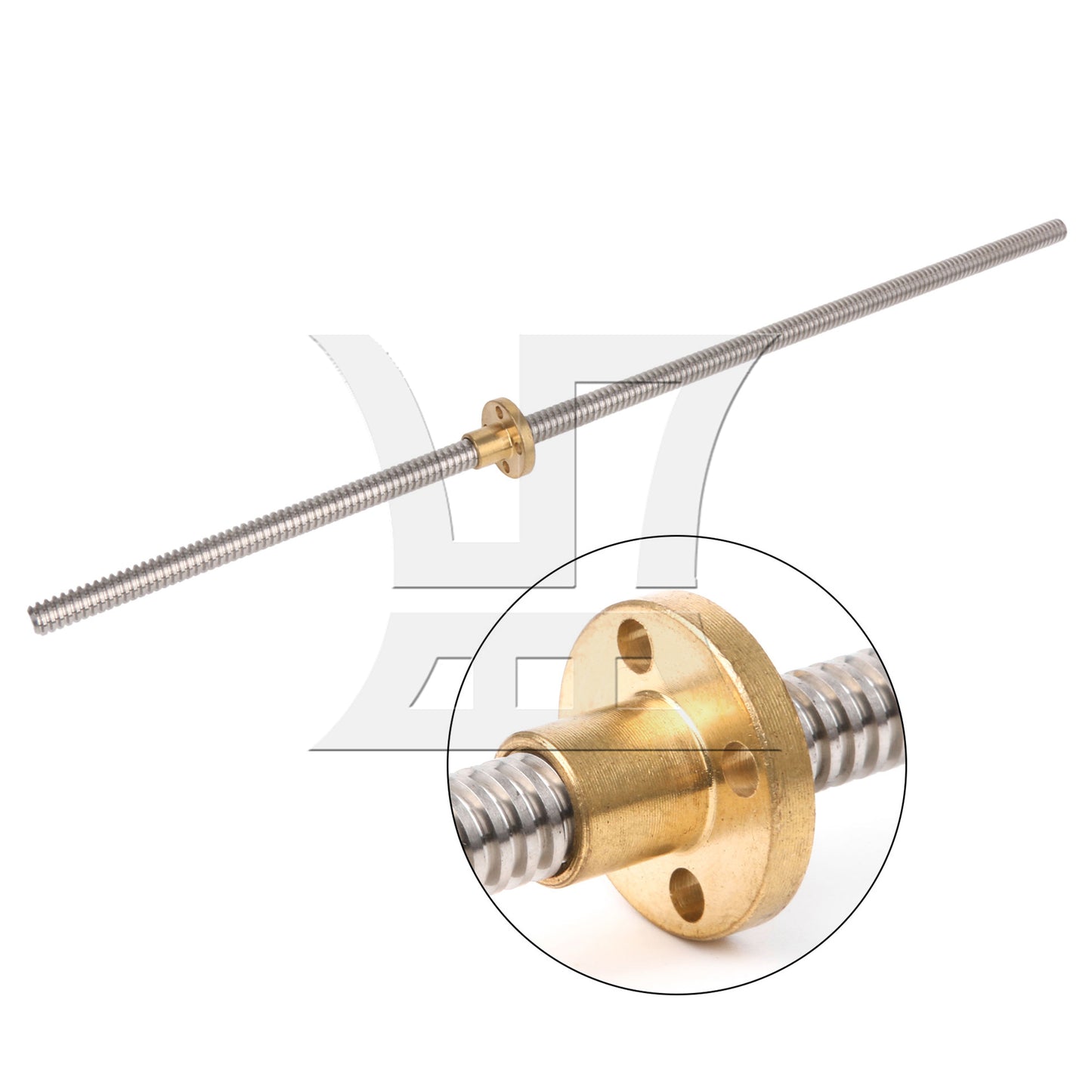 BQLZR Horizontal 2mm Lead 500mm Length Lead Screw Rod Bearing Pillow Block Set