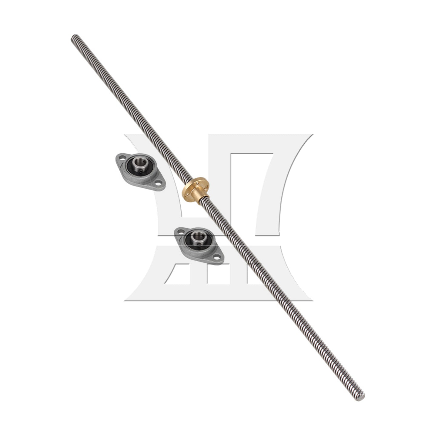 BQLZR Vertical 8mm 400mm Length Lead Screw Rod Flange Pillow Block Set