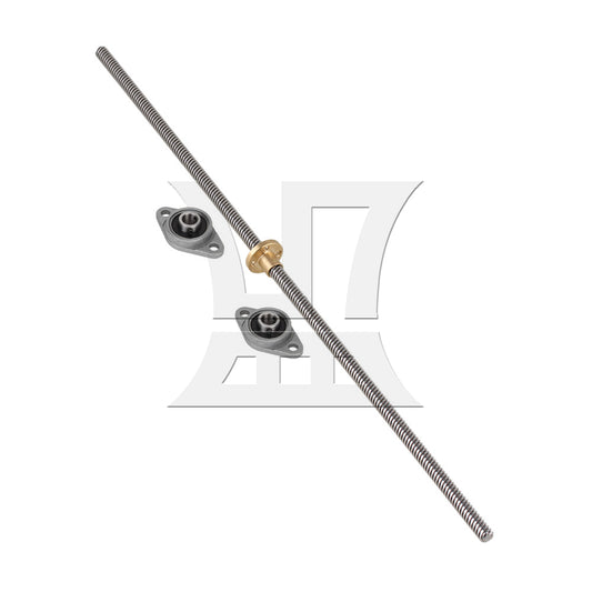BQLZR Vertical 8mm 400mm Length Lead Screw Rod Flange Pillow Block Set