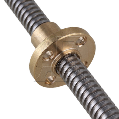 BQLZR Vertical 2mm Lead 450mm Length Lead Screw Rod Flange Pillow Block Set