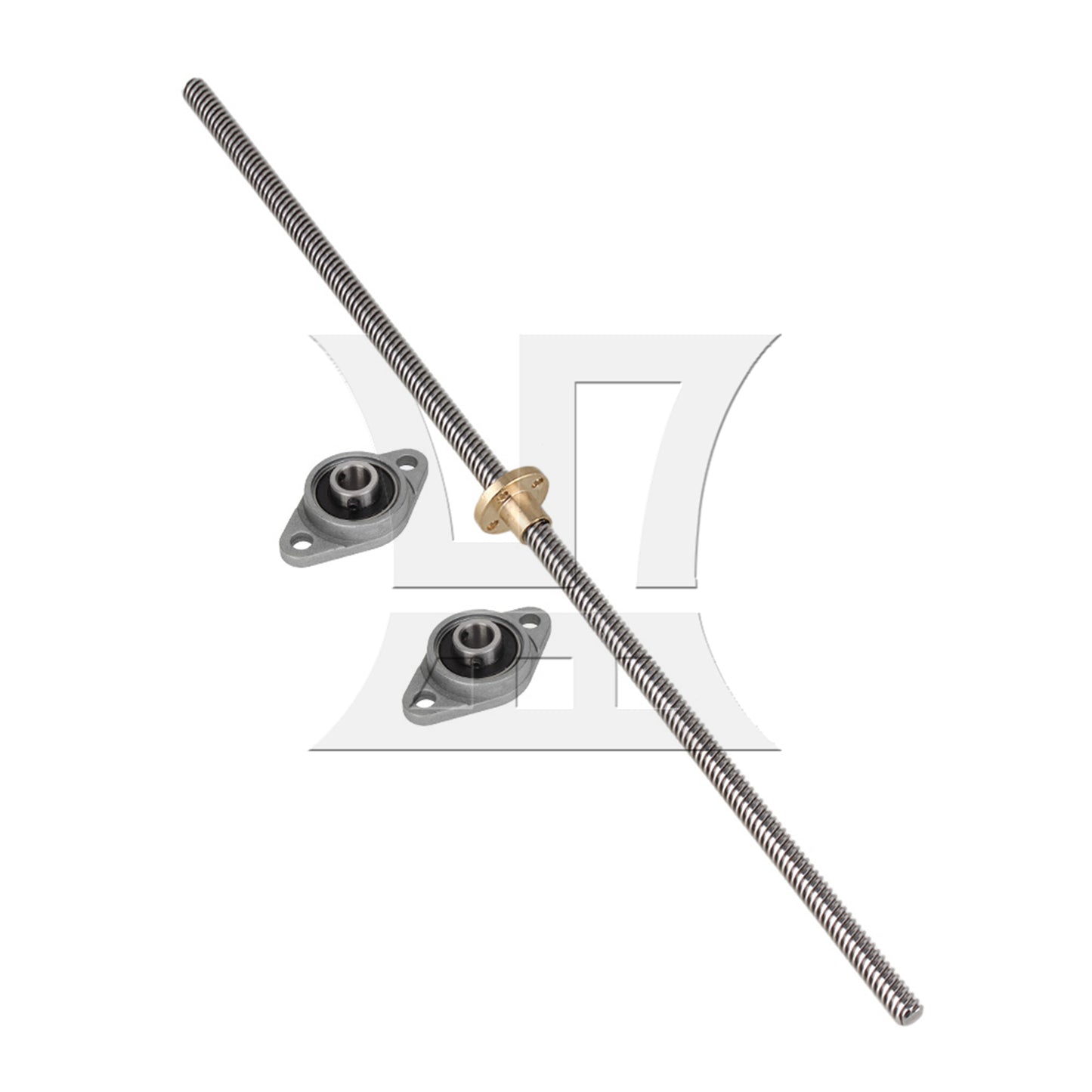 BQLZR Vertical 8mm 350mm Length Lead Screw Rod Flange Pillow Block Set