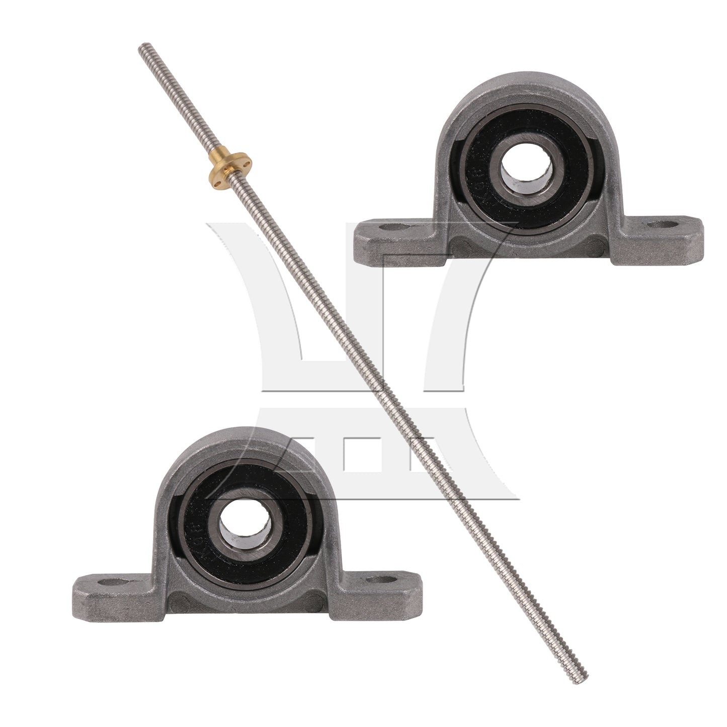 BQLZR Vertical 8mm 350mm Length Lead Screw Rod Flange Pillow Block Set