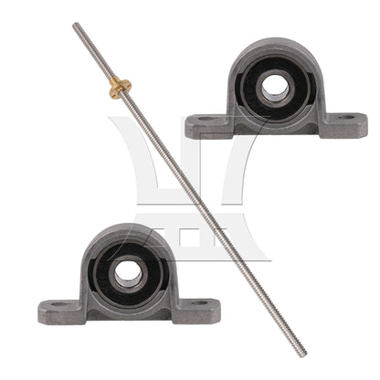 BQLZR Vertical 8mm 350mm Length Lead Screw Rod Flange Pillow Block Set