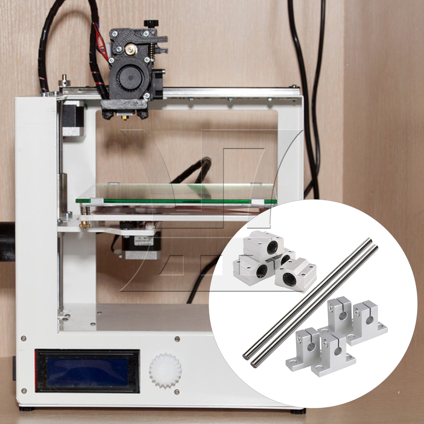BQLZR Linear Ball Bearing Rail Guide Support 20cm Shaft Optical