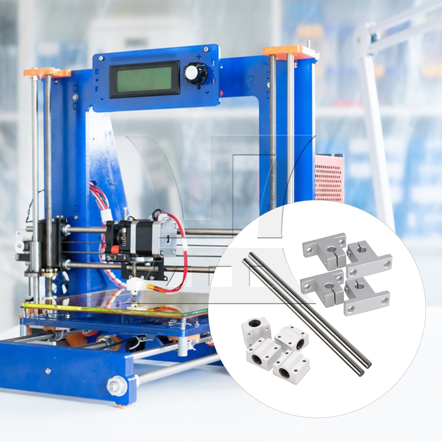 BQLZR Linear Ball Bearing Rail Guide Support 20cm Shaft Optical
