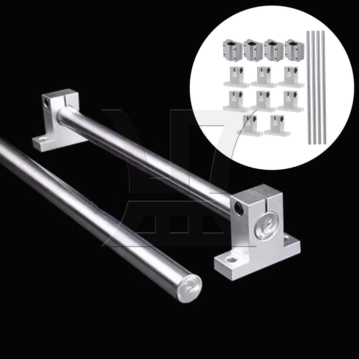 BQLZR 8mm Dia Linear Ball Bearing Rail Guide Support 30cm Optical Axis Set