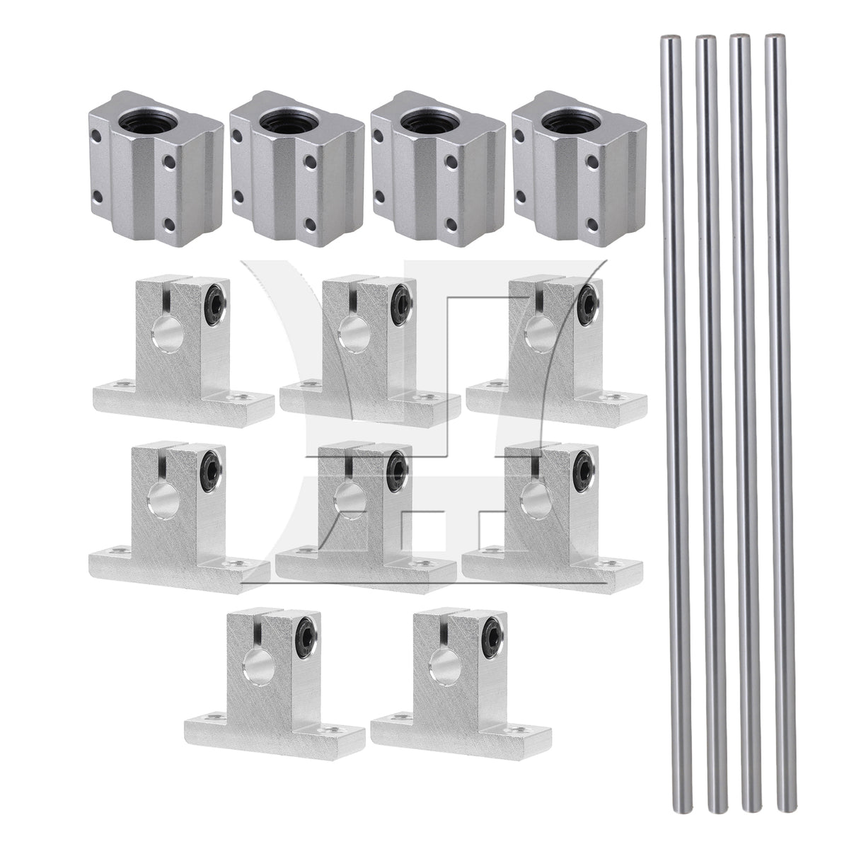 BQLZR 8mm Dia Linear Ball Bearing Rail Guide Support 30cm Optical Axis Set