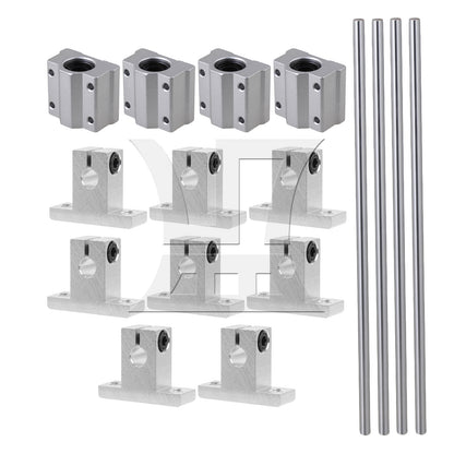 BQLZR 8mm Dia Linear Ball Bearing Rail Guide Support 30cm Optical Axis Set