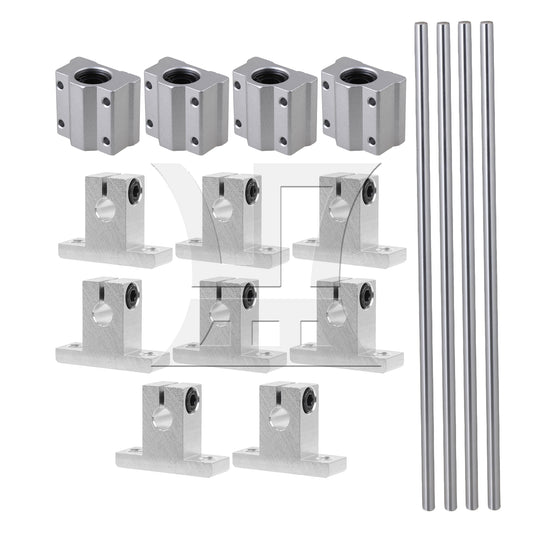 BQLZR 8mm Dia Linear Ball Bearing Rail Guide Support 30cm Optical Axis Set