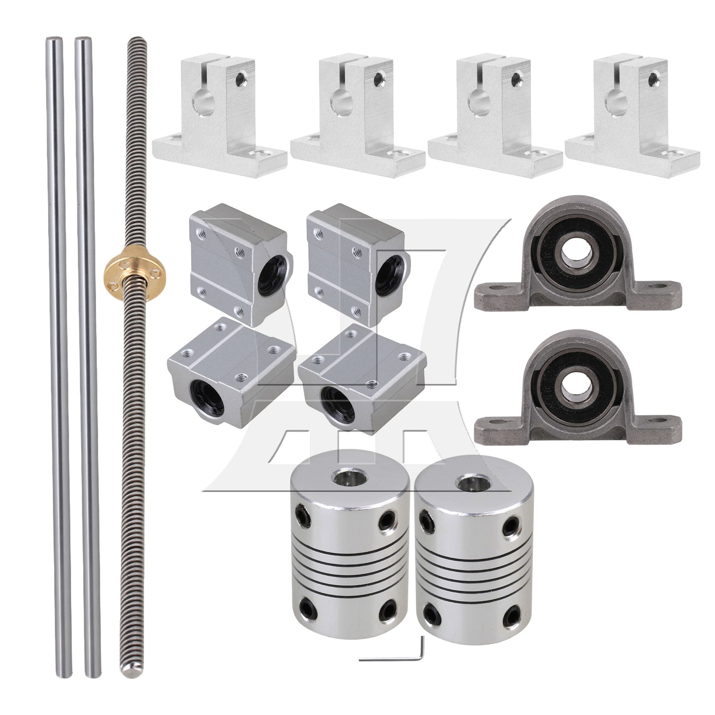 BQLZR Bearing Block Stepper Coupling Vertical 8mm Dia 30mm Lead Screw BQLZR Set