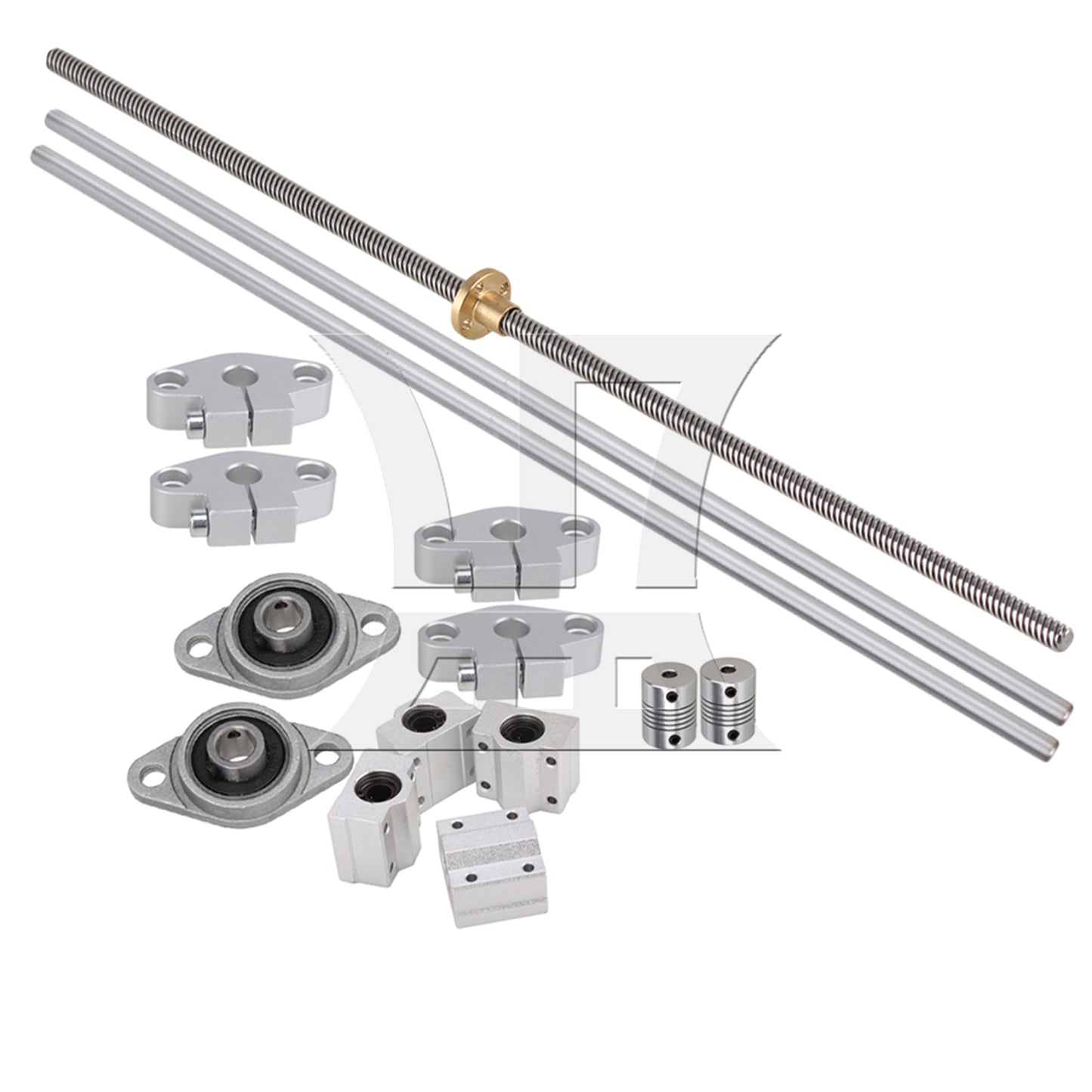 BQLZR Horizontal Rail Shaft Support 400mm Long 8mm Cylinder Liner Axis Set