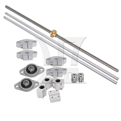 BQLZR Horizontal Rail Shaft Support 400mm Long 8mm Cylinder Liner Axis Set