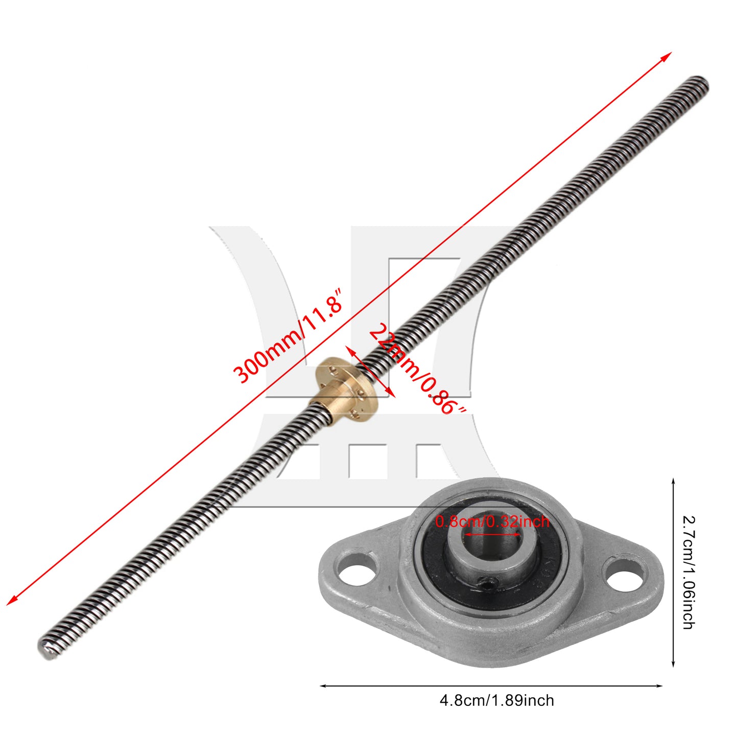 BQLZR Bearing Block Stepper Coupling Vertical 8mm Dia 30mm Lead Screw BQLZR Set
