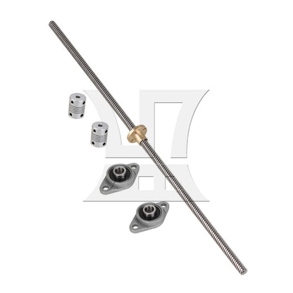 BQLZR Vertical 8mm 350mm Length Lead Screw Rod Flange Pillow Block Set