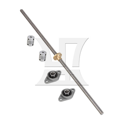 BQLZR Vertical 2mm Lead Screw 350mm T8 Lead Nut Flange Mounting Bearing Set