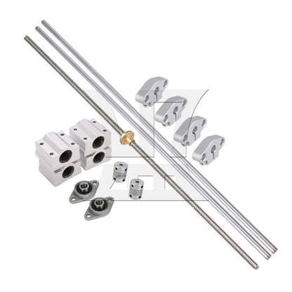 BQLZR Vertical 8mm Lead Screw Shaft Coupling 500mm Lead Nut Flange Bearing Set