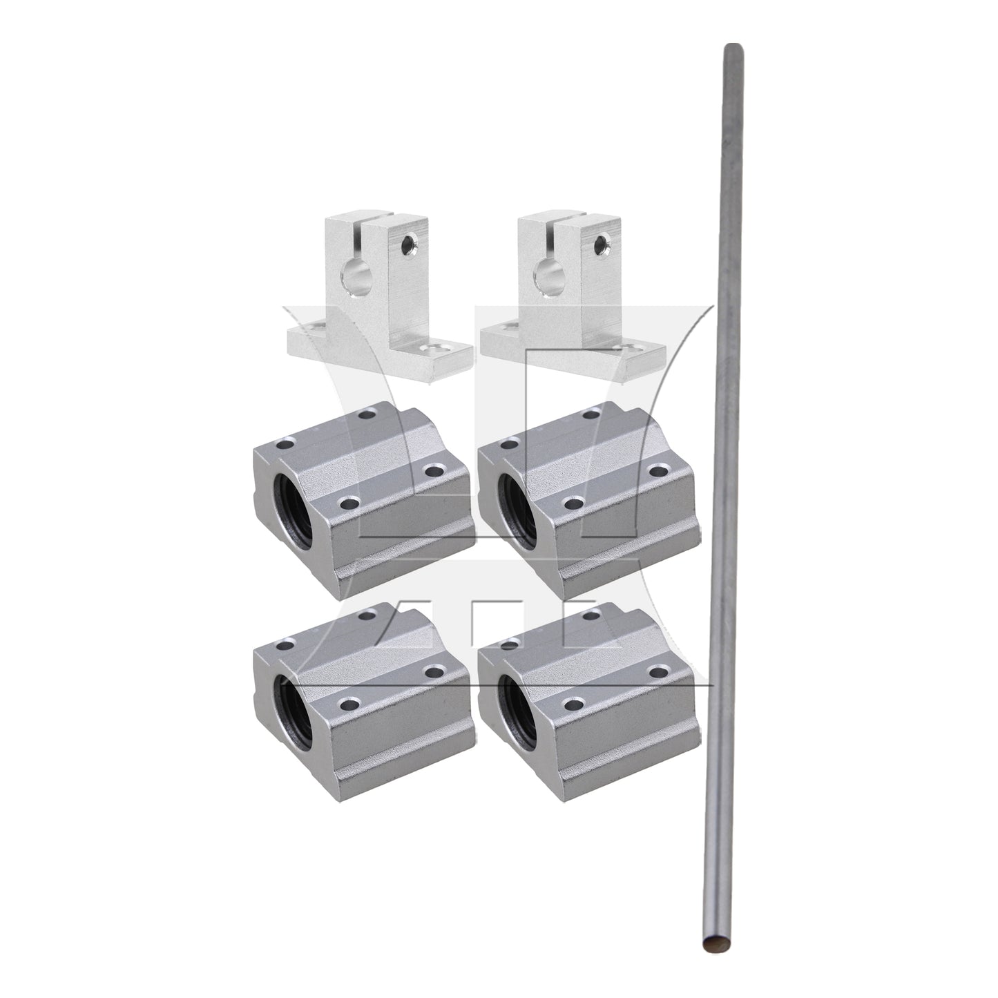 BQLZR Horizontal Rail Shaft Support 400mm Long 8mm Cylinder Liner Axis Set