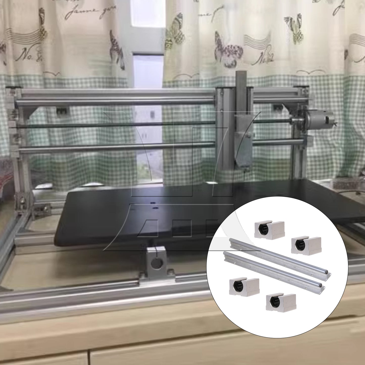 BQLZR  Silver 12mm Shaft 400mm Linear Bearing Rail w/ Open Linear Motion Block