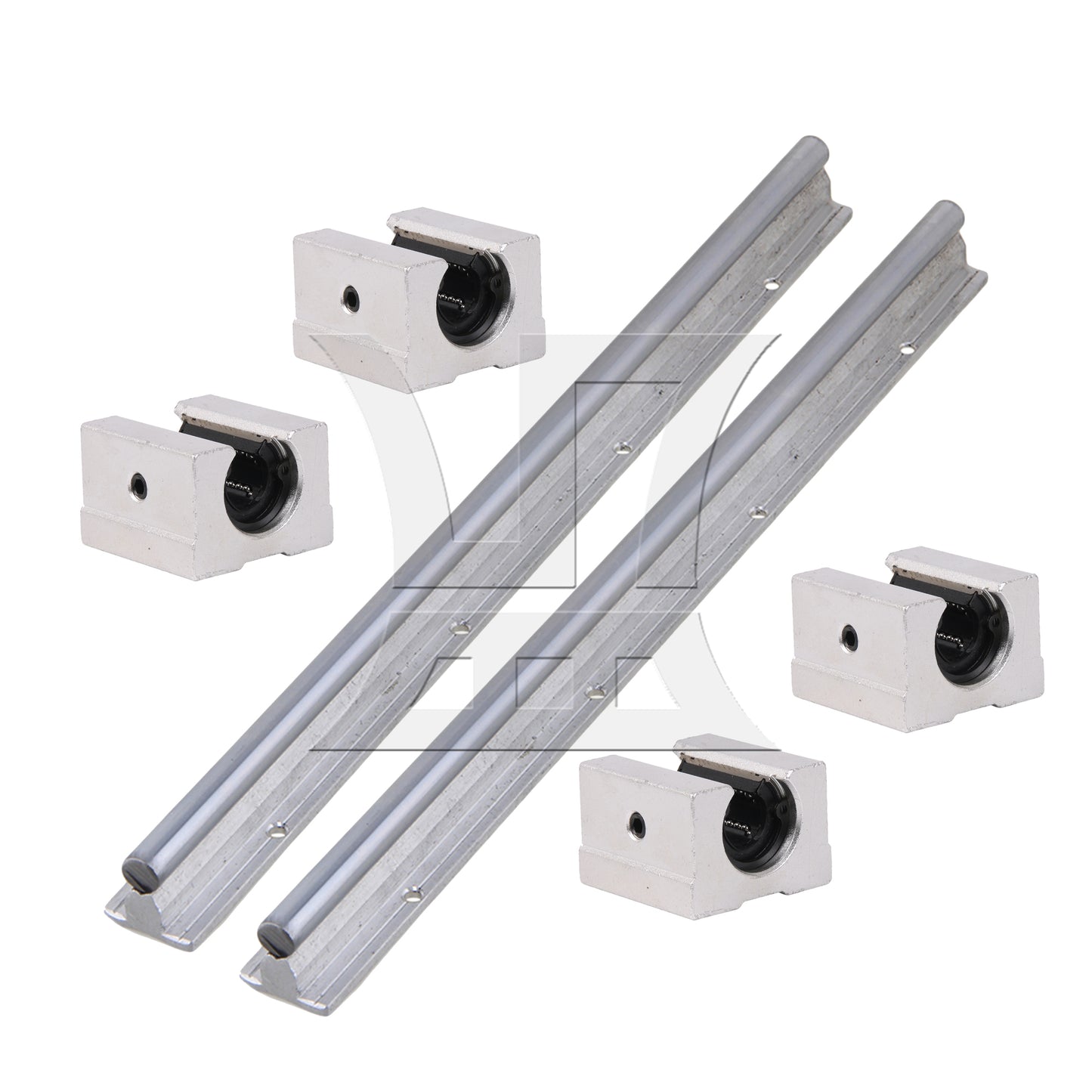 BQLZR  Silver 12mm Shaft 400mm Linear Bearing Rail w/ Open Linear Motion Block