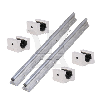 BQLZR  Silver 12mm Shaft 400mm Linear Bearing Rail w/ Open Linear Motion Block