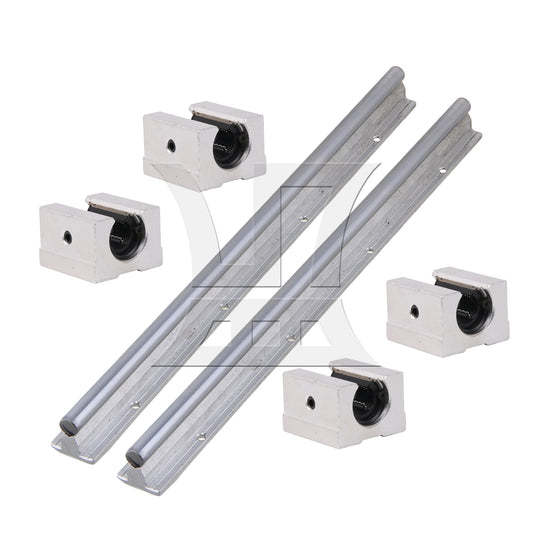 BQLZR  Silver 12mm Shaft 400mm Linear Bearing Rail w/ Open Linear Motion Block