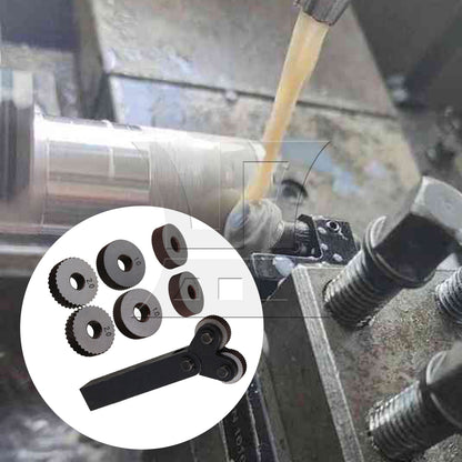 BQLZR Steel Diagonal Coarse Linear Knurl Wheel Knurling Roller Tool Set of 7