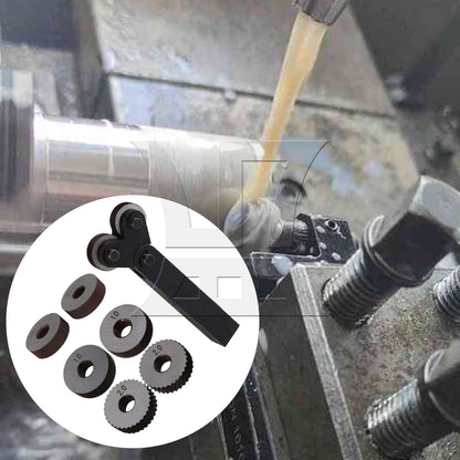 BQLZR Steel Diagonal Coarse Linear Knurl Wheel Knurling Roller Tool Set of 7