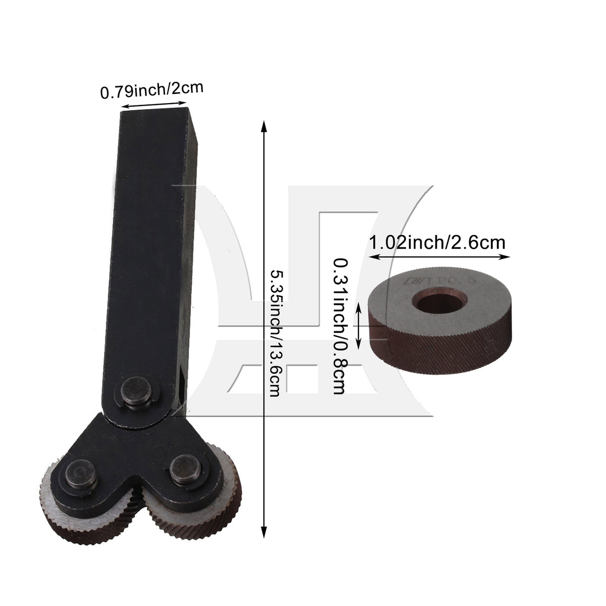 BQLZR Steel Diagonal Coarse Linear Knurl Wheel Knurling Roller Tool Set of 7