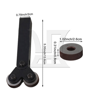 BQLZR Steel Diagonal Coarse Linear Knurl Wheel Knurling Roller Tool Set of 7