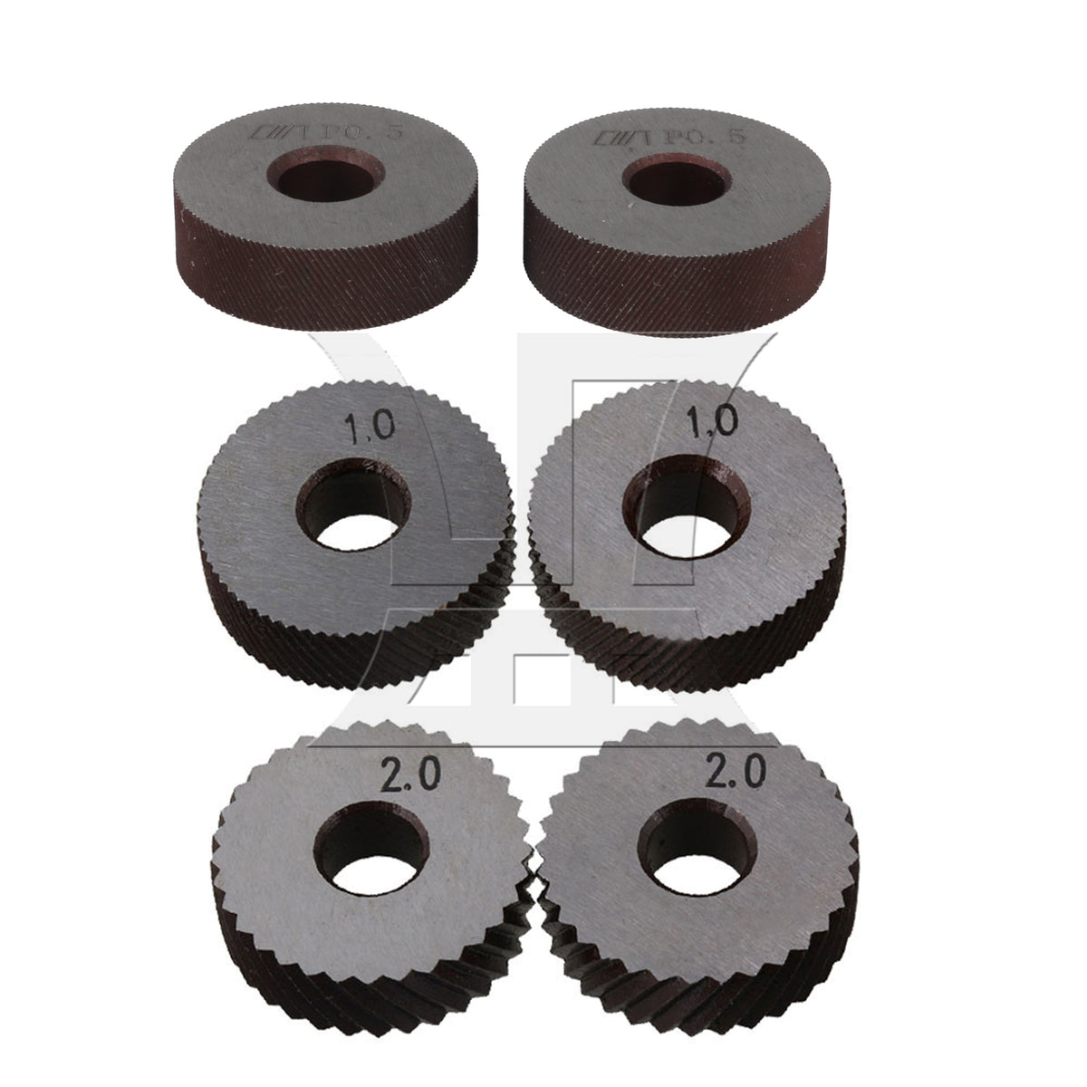 BQLZR Steel Diagonal Coarse Linear Knurl Wheel Knurling Roller Tool Set of 7
