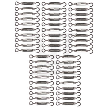 BQLZR  M4 Stainless Steel 304 Hook & Eye Turnbuckle Wire Rope Tension