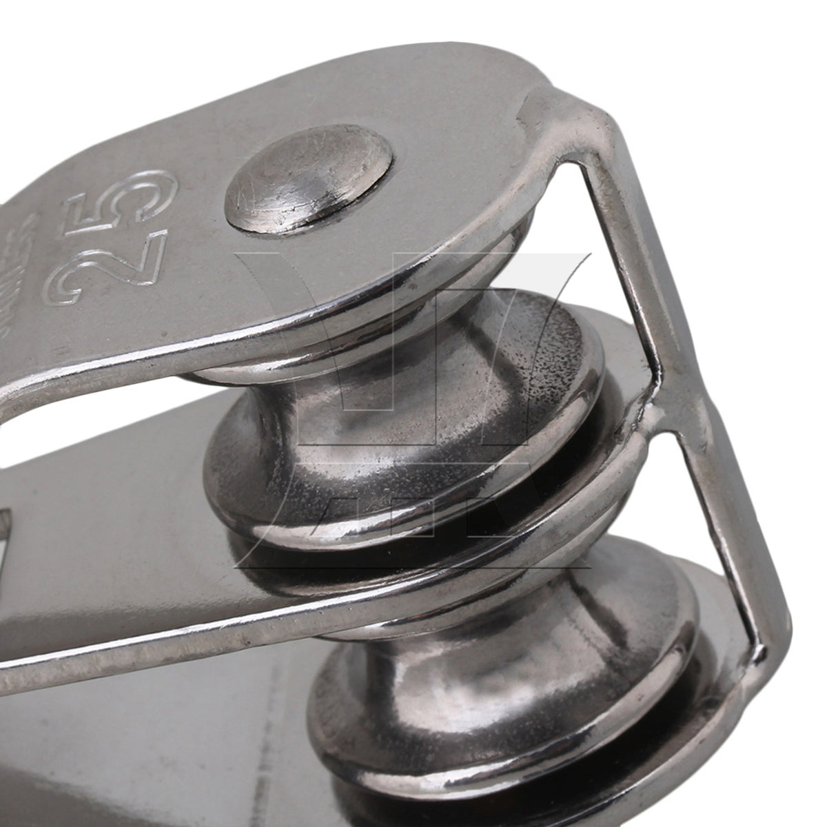 BQLZR 5PCS M25 Silver 304 Stainless Steel Swivel Snatch Fixed Double Pulley